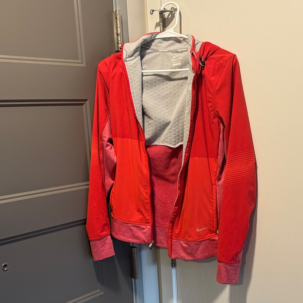 Nike Red/Pink and Gray Zip-Up Jacket